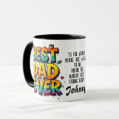 Bester Vater je Fisch Zitat Graffiti Tasse (Vorderseite Links)