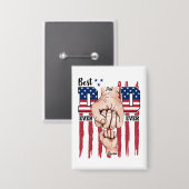 Bester Vater je - Fist Bump USA Flag - 1 Kind Button (Vorderseite/Rückseite)