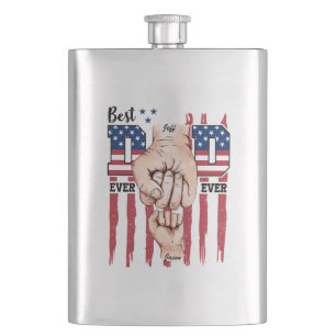 Bester Vater je - Fist Bump USA Flag - 1 Kind Flachmann