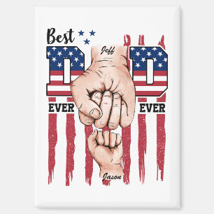 Bester Vater je - Fist Bump USA Flag - 1 Kind Magnet