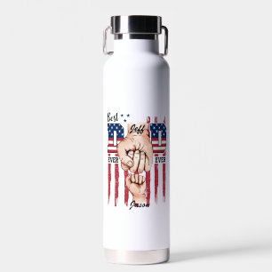 Bester Vater je - Fist Bump USA Flag - 1 Kind Trinkflasche