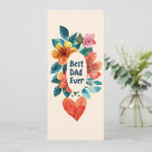 Bester Vater je Floral Feiertagskarte (Stehend Vorderseite)