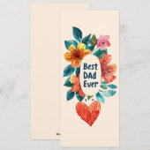 Bester Vater je Floral Feiertagskarte (Vorne/Hinten)