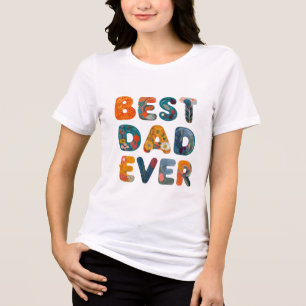 Bester Vater je florale Typografie Tri-Blend Shirt