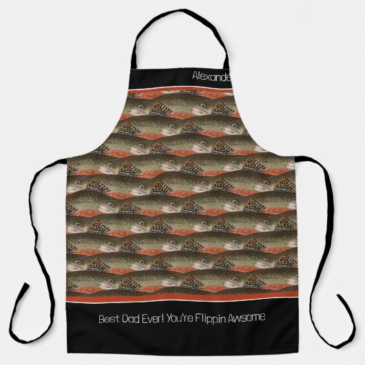Bester Vater je Forelle Schwarz-weiße Rostfische M Schürze (Vorderseite)