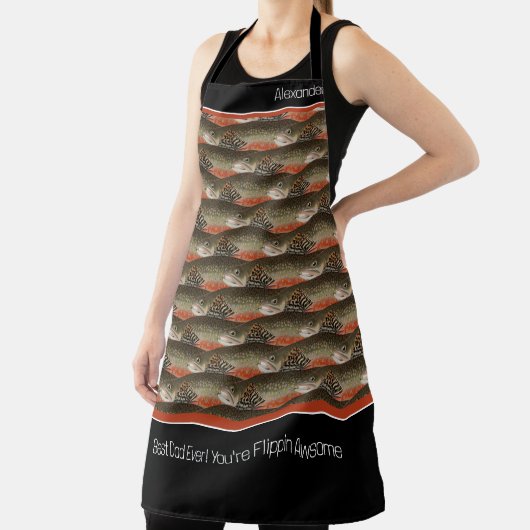 Bester Vater je Forelle Schwarz-weiße Rostfische M Schürze (InSitu)