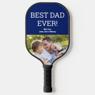 Bester Vater je Foto Blue Vatertag Custom Pickleball Schläger