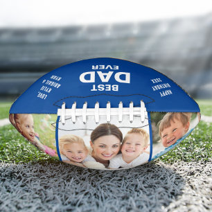 Bester Vater je Foto Collage Blau Football