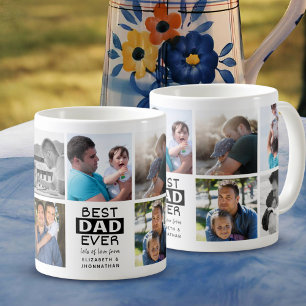 Bester Vater je Foto Collage Bold Typografy Vater Kaffeetasse