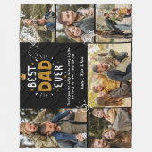 Bester Vater je Foto Collage Familie Fleecedecke (Vorderseite)