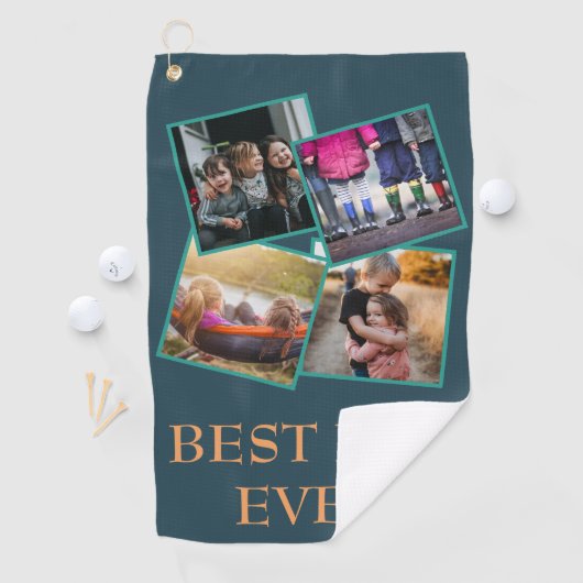 Bester Vater je Foto Collage Golf Handtuch (Insitu)