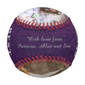 Bester Vater je Foto Collage Happy Vatertag Baseball (Rückseite)