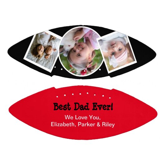 Bester Vater je Foto Collage Red Black Football (Paneele)
