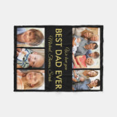 Bester Vater je Foto Collage Vatertag Fleecedecke (Vorderseite (Horizontal))