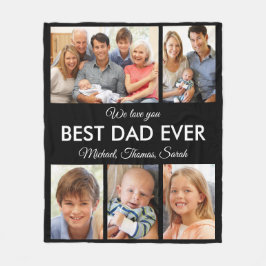 Bester Vater je Foto Collage Vatertag Fleecedecke