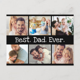 Bester Vater je Foto Collage Vatertag in Schwarz Postkarte