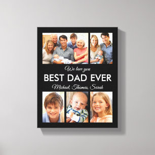 Bester Vater je Foto Collage Vatertag Leinwanddruck