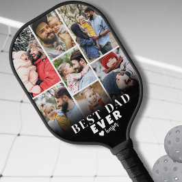 Bester Vater je Foto Collage Vatertag Pickleball Schläger