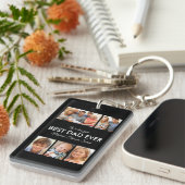 Bester Vater je Foto Collage Vatertag Schlüsselanhänger (Vorderseite rechts)