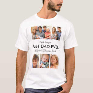 Bester Vater je Foto Collage Vatertag T-Shirt