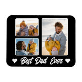 Bester Vater je Foto Collage Vathers Day Geschenk Magnet (Horizontal)