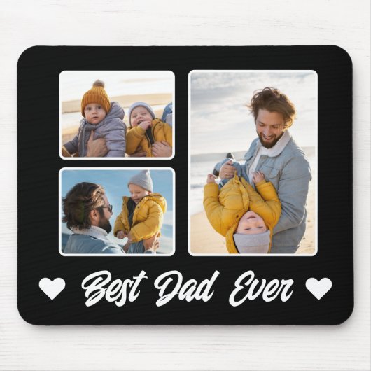 Bester Vater je Foto Collage Vathers Day Mouse Pad Mousepad (Vorne)