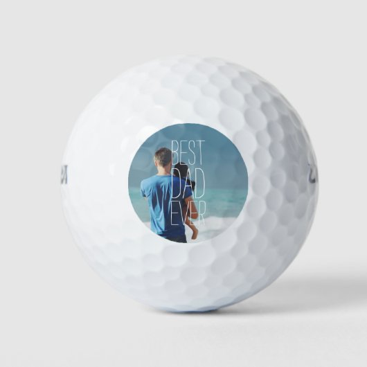 Bester Vater je Foto Cooles Skript Golfball (Vorderseite)