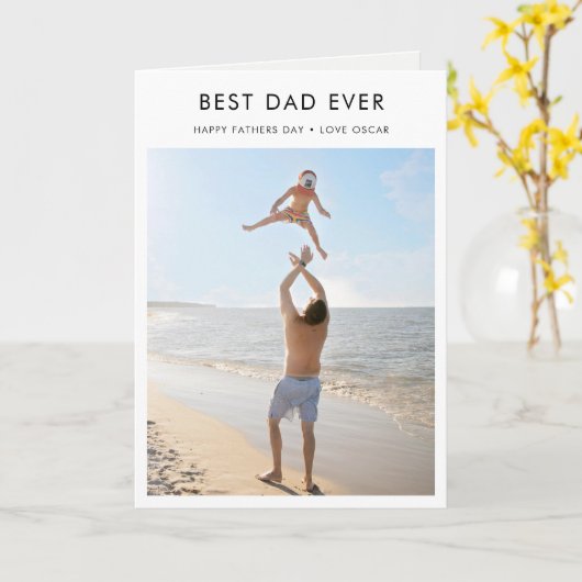 Bester Vater je | Foto des modernen Vaters Karte (Gelbe Blume)