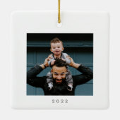 Bester Vater je Foto Doppelseitig Einfache Weihnac Keramikornament (Rückseite)