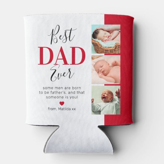 Bester Vater je Foto Keepake Dosenkühler (Rückseite)