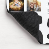 Bester Vater je Foto Kollage Kuh Schwarz-weiß Mousepad (Ecke)