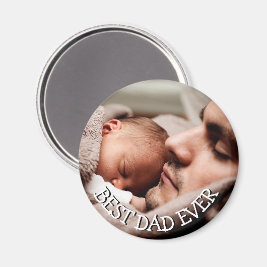 Bester Vater je Foto Magnet (Vorderseite/Rückseite)