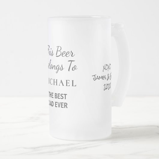 Bester Vater je Foto Mattglas Bierglas (VorderseiteRechts)
