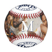 Bester Vater je Foto Mit Monogramm Name Baseball (Vorderseite)