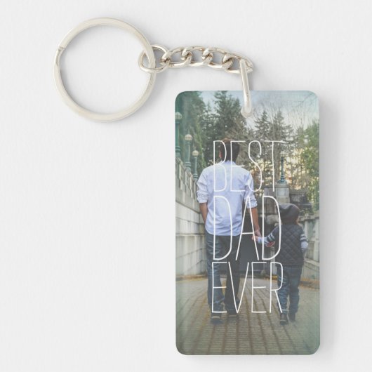 Bester Vater je Foto Modernes Schlüsselanhänger (Vorderseite)