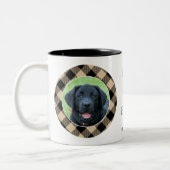 Bester Vater je Foto Name Beige Zweifarbige Tasse (Links)