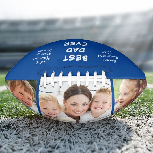 Bester Vater je Foto Personalisiert Blau Football