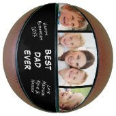 Bester Vater je Foto Personalisiert Schwarz Basketball (Vertikal)