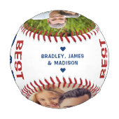 Bester Vater je Foto Personalisierter Name Eigene  Baseball (Rückseite)