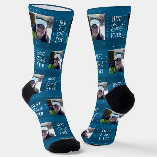 Bester Vater je Foto Socken (Gewinkelt)
