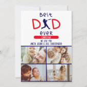 Bester Vater je Foto Trendy Modern Blue Vathage Da Karte (Vorderseite)