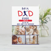 Bester Vater je Foto Trendy Modern Blue Vathage Da Karte (Stehend Vorderseite)