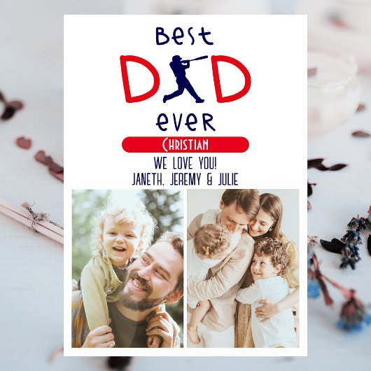 Bester Vater je Foto Trendy Modern Blue Vathage Da Karte