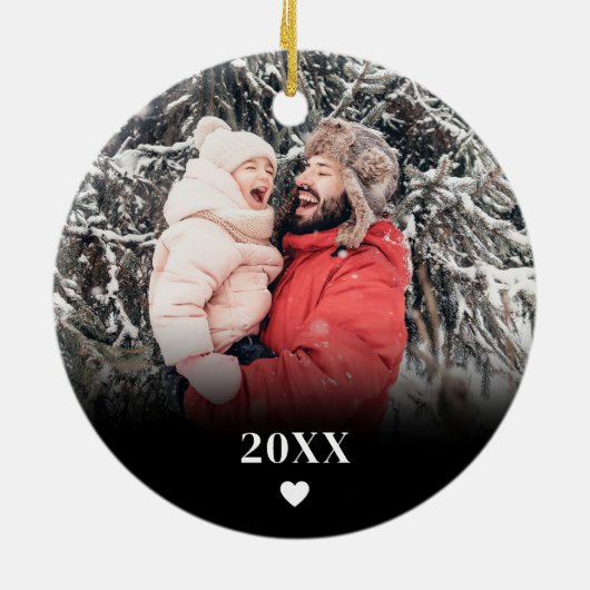 Bester Vater je Foto Weihnachten Keramik Ornament (Hinten)