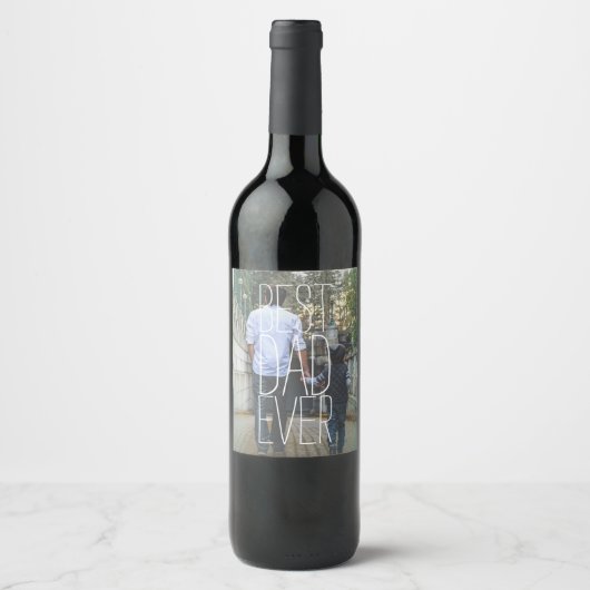Bester Vater je Foto Weinetikett (Vorderseite)