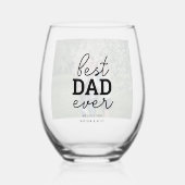 Bester Vater je Foto Weinglas Ohne Stiel (Vorderseite)