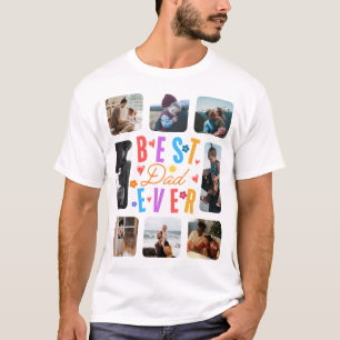 Bester Vater je FotoCollage 8 Bilder T-Shirt