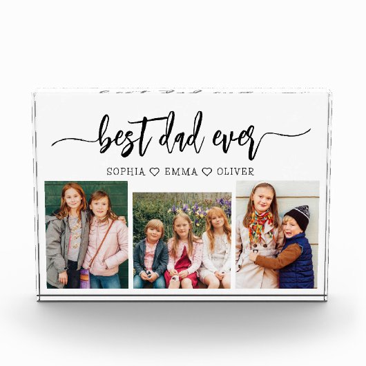 Bester Vater je - FotoCollage des Vaters Fotoblock (Vorderseite)