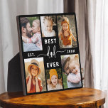 Bester Vater je - FotoCollage des Vaters Fotoplatte<br><div class="desc">Feiern Sie Ihren Vater mit dem "Besten Vater je" Foto Collage Plaque, eine herzliche Hommage an den Mann, der die Welt für Sie bedeutet. Diese wunderschön gestaltete Plakette besticht durch eine hochwertige, individuell gestaltbare Collage aus Foto, in der Sie wertvolle Erinnerungen und besondere Momente vorstellen können. Die Collage ist elegant...</div>