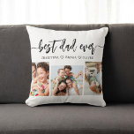 Bester Vater je - FotoCollage des Vaters Kissen<br><div class="desc">Feiern Sie den Tag des Vaters mit dem besten Vater-Collage-Wurfkissen aller Zeiten. Dieser personalisierte Sake besticht durch eine wunderschön arrangierte Collage aus hochgeliebten Fotos, in der Sie mit Ihrem Vater besondere Momente erleben. Es ist aus hochwertigen Materialien gefertigt und verleiht jedem Raum eine stilvolle und gefühlvolle Touch, die sich perfekt...</div>